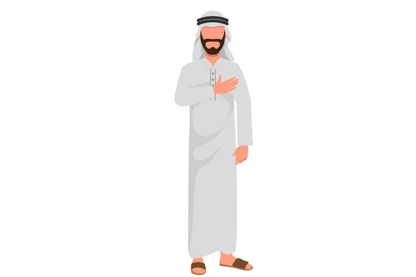 Business Dessin Style Dessin Animé Plat Homme Affaires Arabe Agréable — Image vectorielle