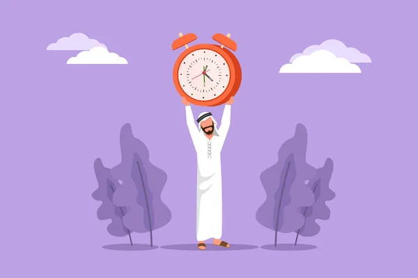 양식은 아라비아 사업가들의 시계를 그래픽 디자인 일러스트 — 스톡 벡터