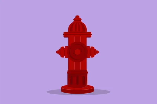 Grafický Plochý Design Kreslení Červeného Hydrantu Straně Vozovky Používá Pro — Stockový vektor