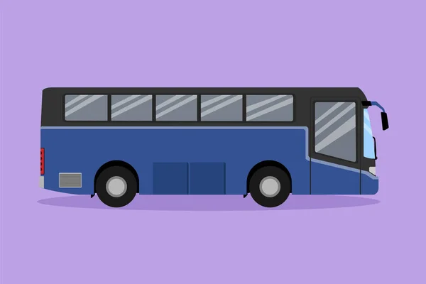 Personaje Plano Dibujo Vista Lateral Del Autobús Que Servirá Los — Archivo Imágenes Vectoriales