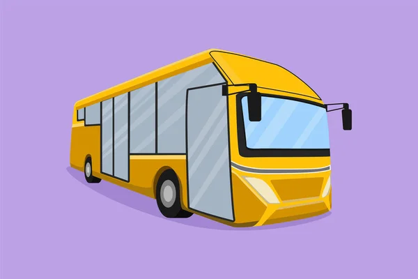 Los Autobuses Urbanos Dibujo Plano Carácter Que Sirven Los Empleados — Vector de stock