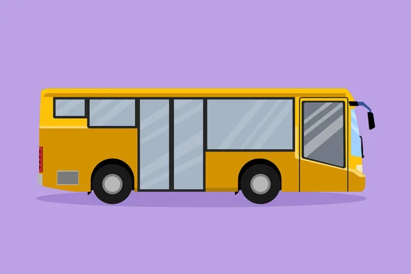 Diseño Plano Gráfico Que Dibuja Los Autobuses Urbanos Vistos Desde — Vector de stock