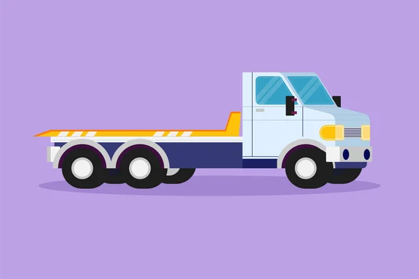 Graphic Flat Design Drawing Towing Truck Seen Side Ready Help — Stock Vector