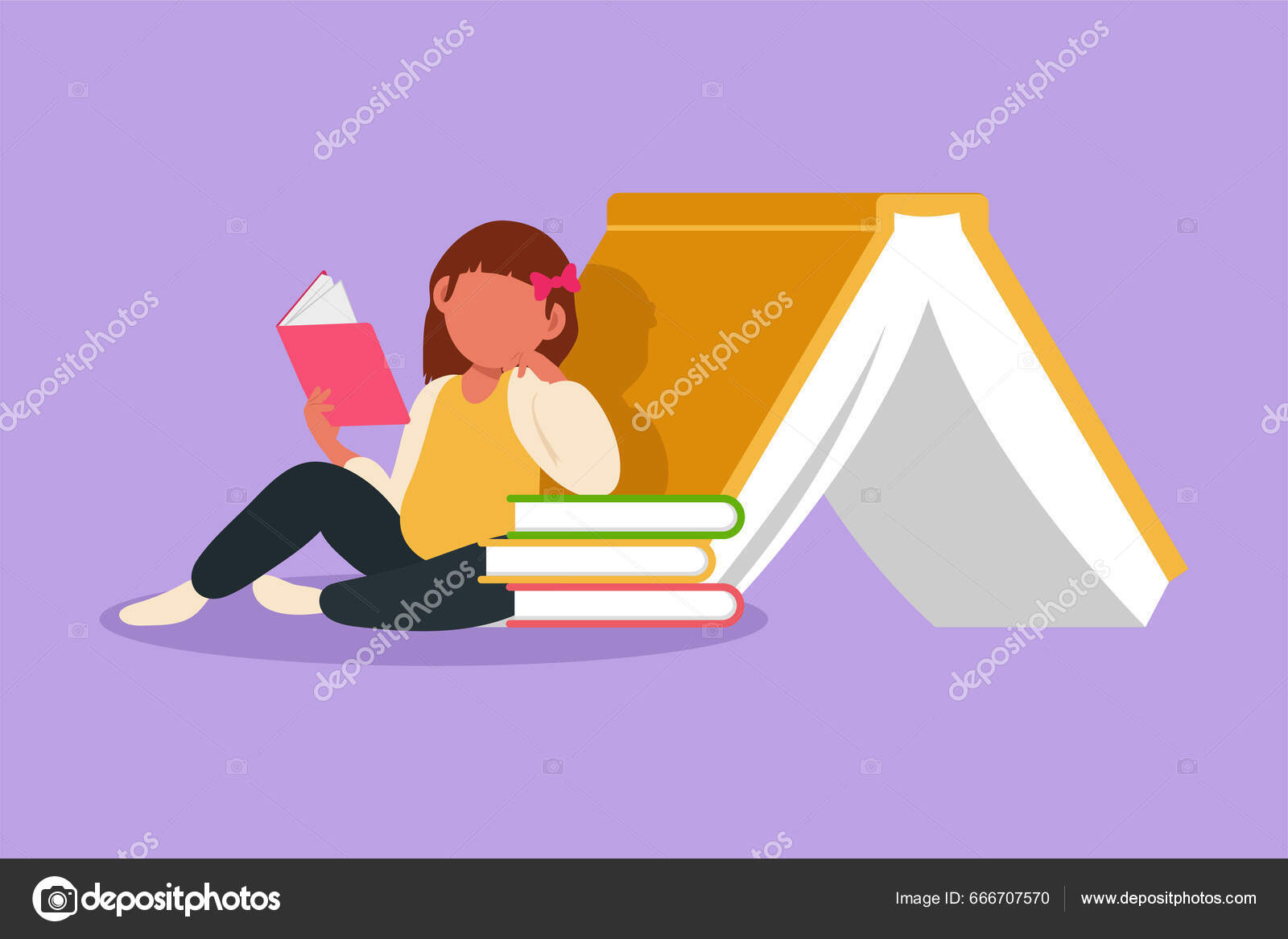 Reading Girl - Girl Reading Book Drawing  Book drawing, Girl reading book,  Character design