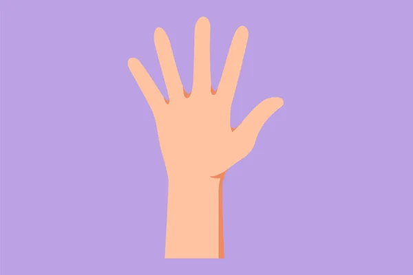 Charakter Flache Zeichnung Hand Zählen Nummer Fünf Lernen Sie Zahlen — Stockvektor