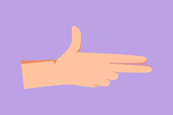 편평한 손가락을 표적으로 제스처 아이콘을 만드는 손으로 그래픽 디자인 일러스트레이션 — 스톡 벡터