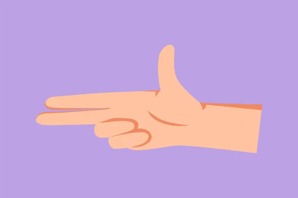Графічний Дизайн Плоского Малюнка Рука Жестикулює Вогнепальну Зброю Пальцями Прицілюючи — стоковий вектор