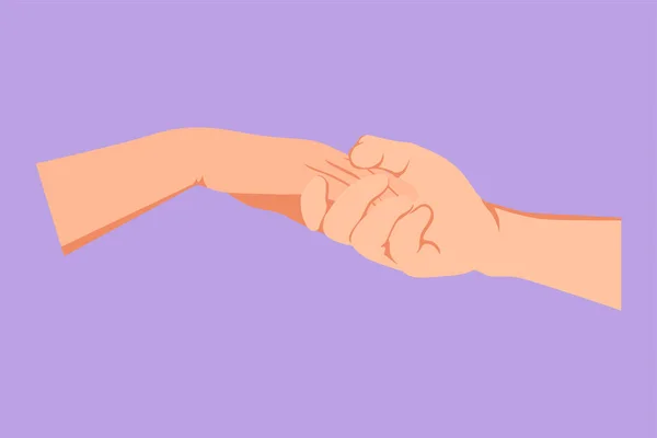 Cartoon Platte Stijl Tekening Van Romantische Man Vrouw Hand Hand — Stockvector