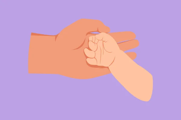 Grafische Platte Ontwerp Tekening Schattige Baby Hand Moeders Hand Prachtig — Stockvector