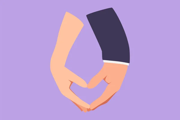 Cartoon Επίπεδη Στυλ Σχέδιο Νύφη Και Γαμπρός Κρατώντας Χέρια Κάνοντας — Διανυσματικό Αρχείο