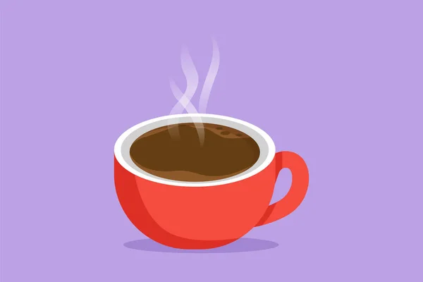 Desenhos Animados Estilo Plano Desenho Xícara Bebida Café Com Grão — Vetor de Stock