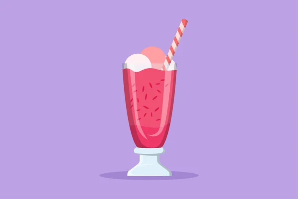 Disegno Grafico Piatto Disegno Stilizzato Topping Milkshake Bevanda Negozio Logo — Vettoriale Stock