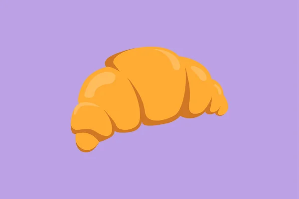 Γραφική Επίπεδη Σχεδίαση Σχέδιο Φρέσκο Online Γλυκό Croissant Λογότυπο Κατάστημα — Διανυσματικό Αρχείο