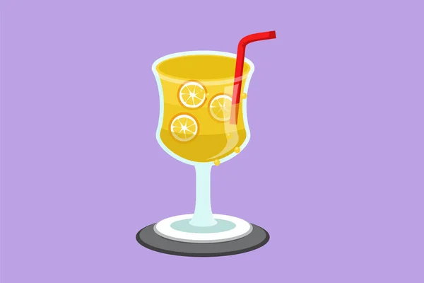 Графический Плоский Рисунок Стилизованного Лимонадного Льда Логотип Этикетка Флаер Наклейка — стоковый вектор