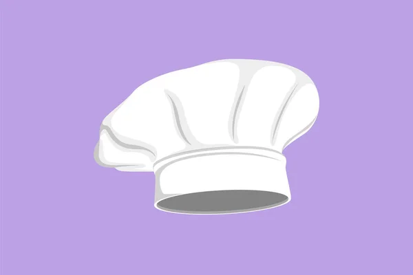 レストランのロゴ ラベル フライヤー ステッカー アイコン カード シンボルのためのシェフの制服帽子または帽子を描画するグラフィックフラットデザイン カフェ ショップ レストランのロゴタイプバッジコンセプト — ストックベクタ