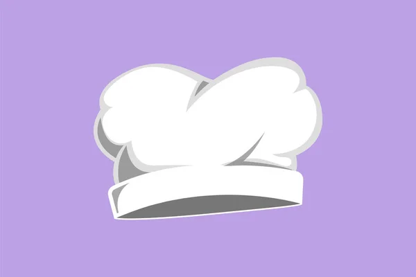 Graphic Flat Design Drawing Chef Uniform Cap Hat Restaurant Logo — Stock Vector
