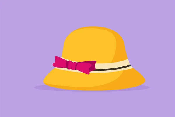 Χαρακτήρας Επίπεδη Σχέδιο Των Γυναικών Καπέλο Vintage Λογότυπο Εικονίδιο Ωραίο — Διανυσματικό Αρχείο