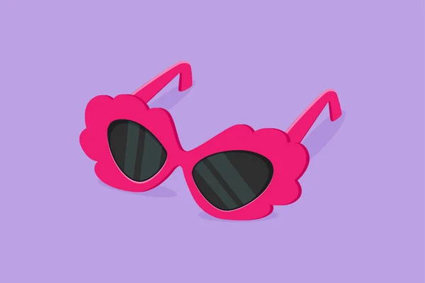 Zeichnung Eines Trendigen Sonnenbrillen Logos Cartoon Stil Stylisten Brille Für — Stockvektor