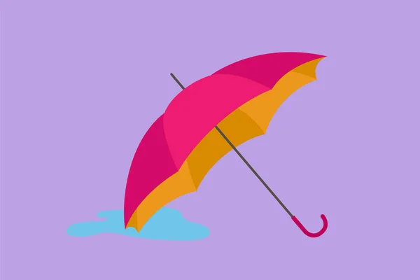Dibujo Dibujos Animados Estilo Plano Plantilla Símbolo Icono Paraguas Estilizado — Vector de stock