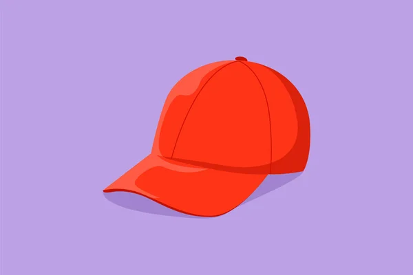 卡通平面风格的红色棒球帽画图 作为运动的象征 异质户外运动棒球 高尔夫球 制服帽标志 图形设计矢量说明 — 图库矢量图片