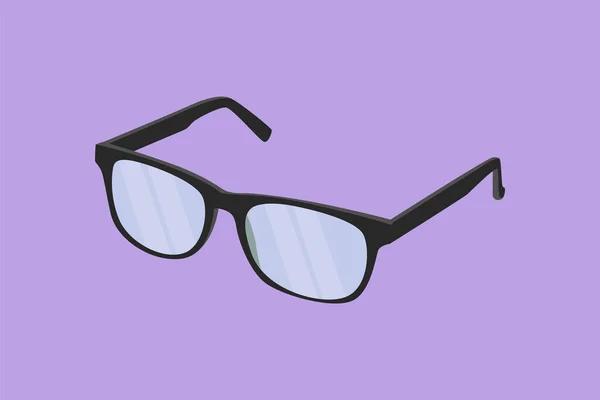 Çizgi Film Düz Çizim Gözlük Logosu Modern Moda Gözlük Moda — Stok Vektör