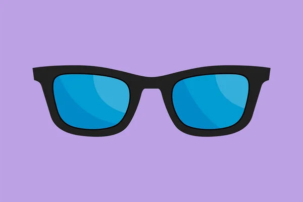卡通平面画图眼镜标志 现代时髦的眼镜 时尚阅读眼镜 光学商店标志图标模板概念的清洁眼镜 图形设计矢量说明 — 图库矢量图片