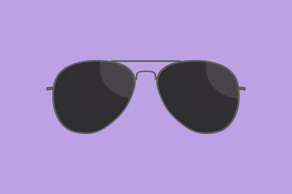 円フレームのロゴが付いているグラフィック フラット デザインのデッサン ヴィンテージかレトロ ガラス ラウンドブラックリムメガネ 私のユートピアグラスの側面 丸いフレーム 黒い眼鏡の足 漫画スタイルベクターイラスト — ストックベクタ