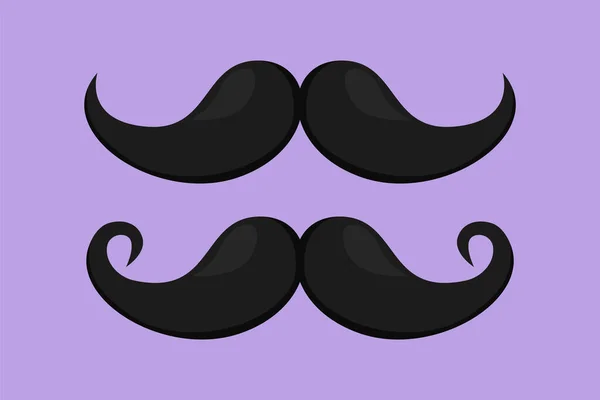 편평한 오래된 콧수염 플라이어 스티커 템플렛 스타일화 남자는 아이콘을 Moustaches — 스톡 벡터