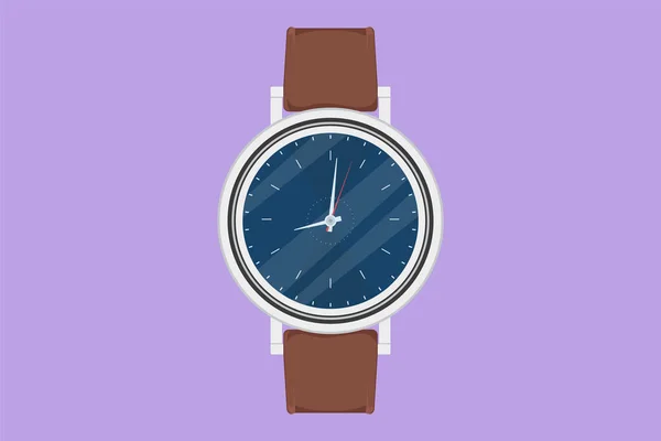 Desenho Design Plano Gráfico Relógio Aço Luxo Com Logotipo Pulseira —  Vetores de Stock