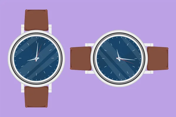 Desenho Design Plano Gráfico Estilizado Relógio Aço Luxo Com Logotipo —  Vetores de Stock
