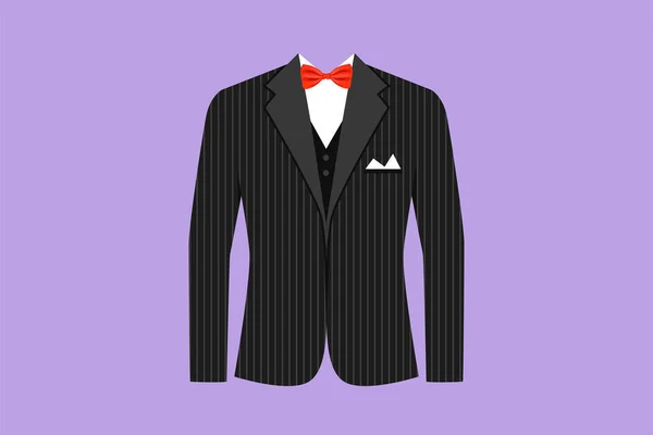 Grafický Plochý Design Kreslení Muž Formální Oblek Logo Štítek Šablona — Stockový vektor