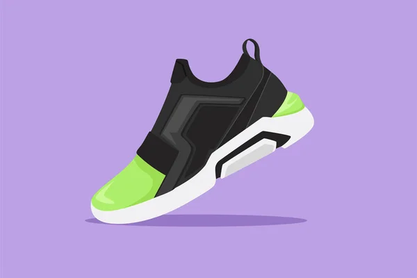 Çizgi Film Düz Çizim Renkli Koşu Ayakkabıları Parlak Spor Ayakkabı — Stok Vektör
