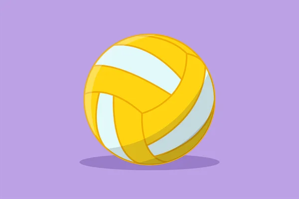 Diseño Plano Gráfico Dibujo Icono Voleibol Cuero Logotipo Etiqueta Plantilla — Vector de stock