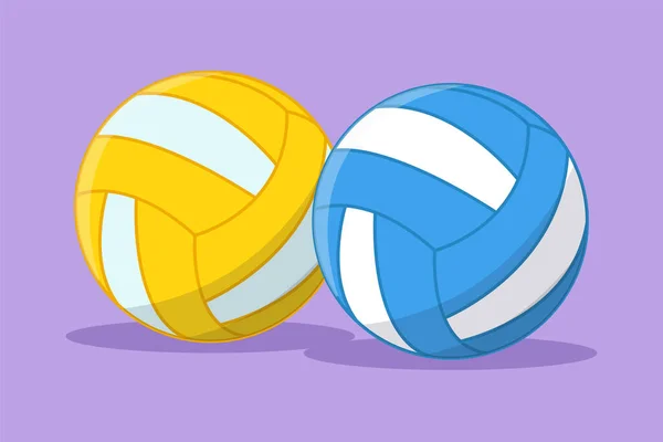 Personaje Bola Dibujo Plano Para Logotipo Voleibol Etiqueta Plantilla Símbolo — Vector de stock