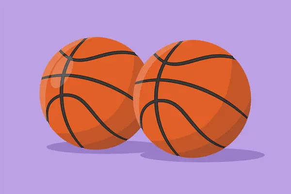 Grafische Platte Ontwerp Tekening Basketbal Bal Vloer Bal Voor Basketbal — Stockvector