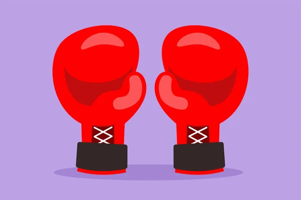 Tecknad Platt Stil Teckning Röd Boxningshandske Ikon Logotyp Sportartiklar Försvar — Stock vektor
