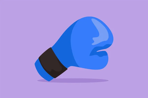 Znak Ploché Kreslení Zpět Pohled Modré Boxerské Rukavice Symbol Sportovní — Stockový vektor