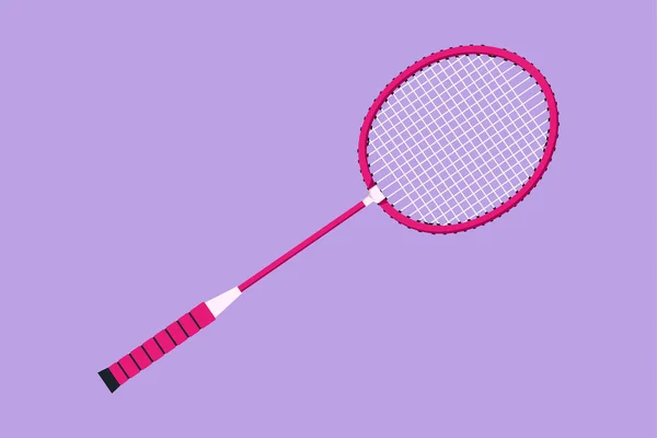 Cartoon Flat Style Drawing Badminton Racket Logo Symbol Racket Sport — Stock Vector