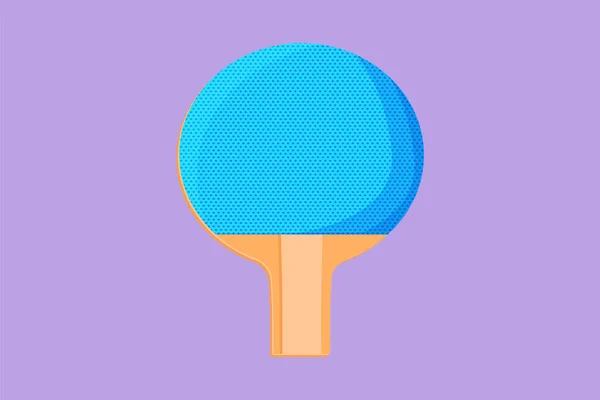 Cartone Animato Stile Piatto Disegno Racchetta Ping Pong Palla Gioco — Vettoriale Stock