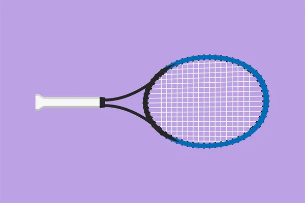 Graphisme Dessin Plat Raquette Tennis Logo Modèle Étiquette Symbole Équipement — Image vectorielle