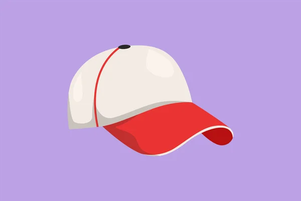 Grafisk Platt Design Ritning Stiliserad Baseball Mössa Som Sport Symbol — Stock vektor