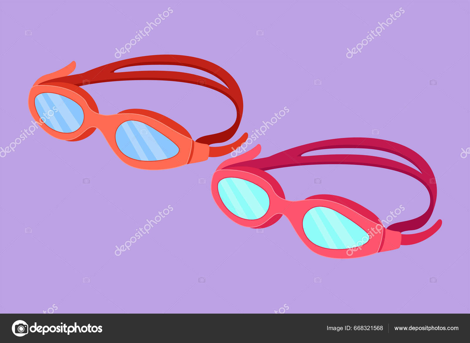 Ilustración de dibujos animados de vector de gafas de natación