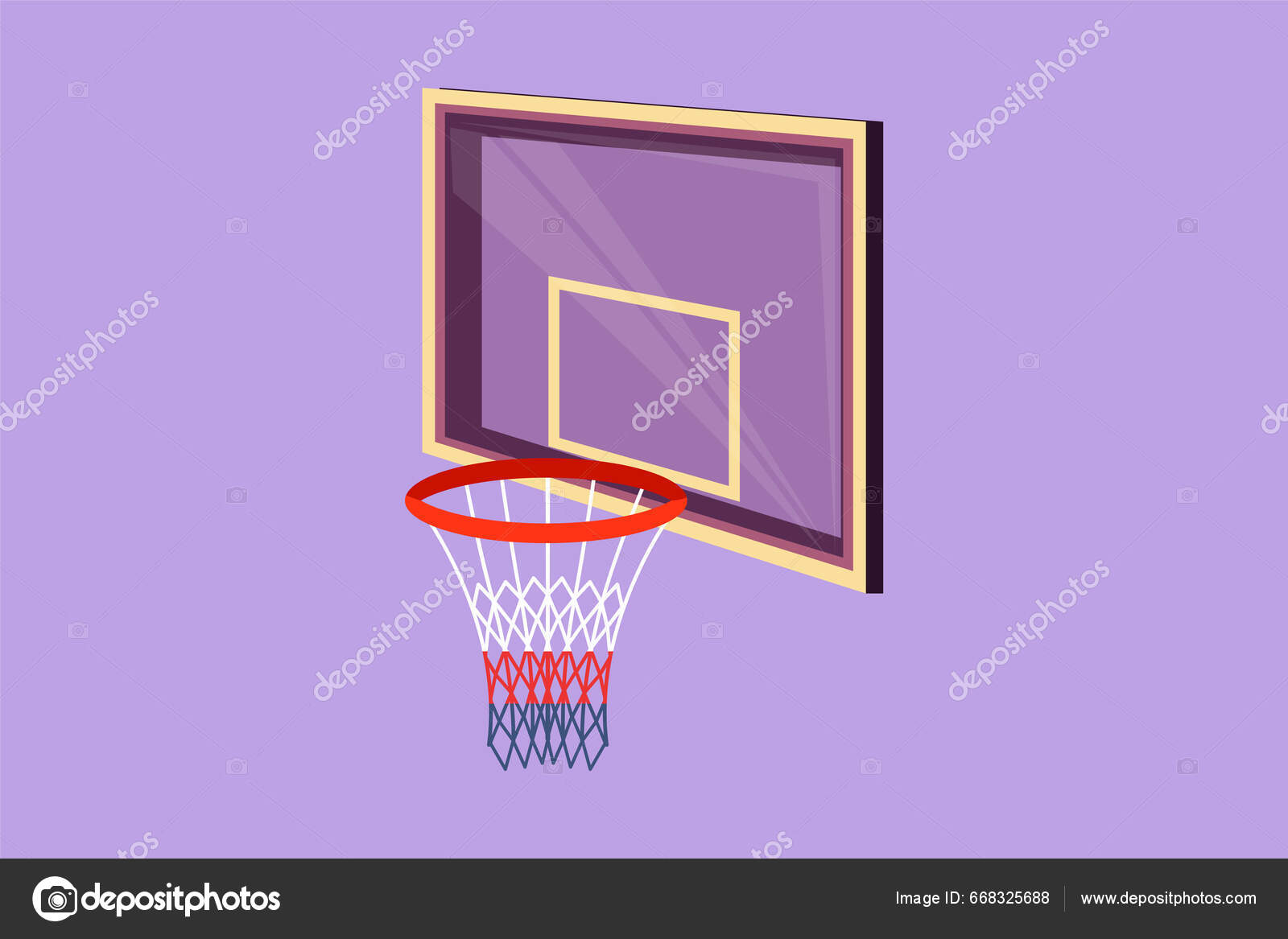 Illustration Vectorielle Panier De Basket-ball Panier De Basket-ball Filet  De Basket-ball Icône De Basket-ball
