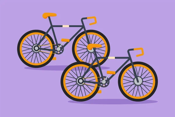 Karakter Düz Çizim Yol Bisikleti Veya Bisiklet Logosu Etiket Çevre — Stok Vektör