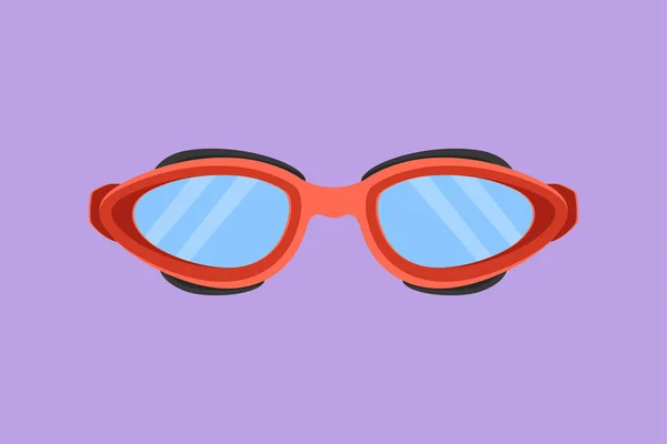 Character Flat Drawing Glasses Swimming Logo Label Icon Symbol Swim — Stock Vector