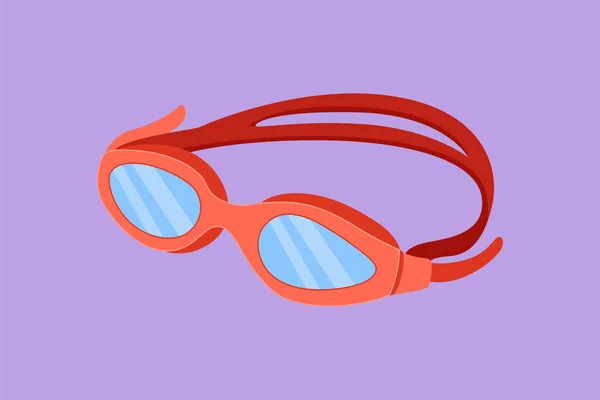 Character Flat Drawing Glasses Swimming Logo Label Icon Symbol Swim — Stock Vector