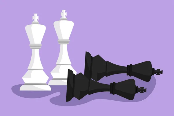Χαρακτήρας Επίπεδες Μορφές Σχεδίου Από Ξύλινο Σκάκι Στο Λογότυπο Της — Διανυσματικό Αρχείο
