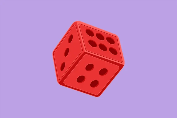 Karakter Lapos Rajz Stilizált Piros Kocka Logó Címke Szórólap Szimbólum — Stock Vector