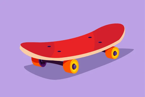 Personaje Plano Dibujo Viejo Logotipo Skate Retro Etiqueta Icono Volante — Vector de stock