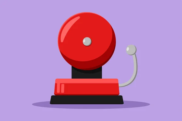 Dessin Dessin Animé Style Plat Rouge Dispositif Signal Système Alarme — Image vectorielle